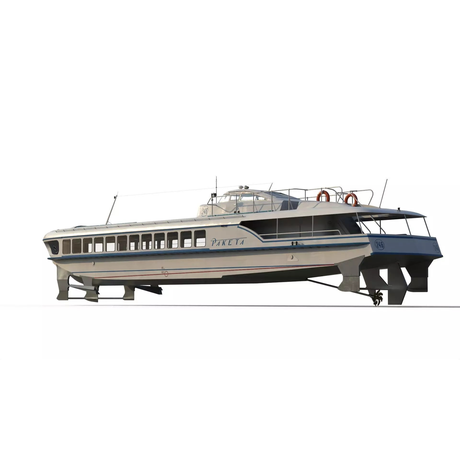 Raketa Hydrofoil Ship - Game-Ready 3D Model - View 15