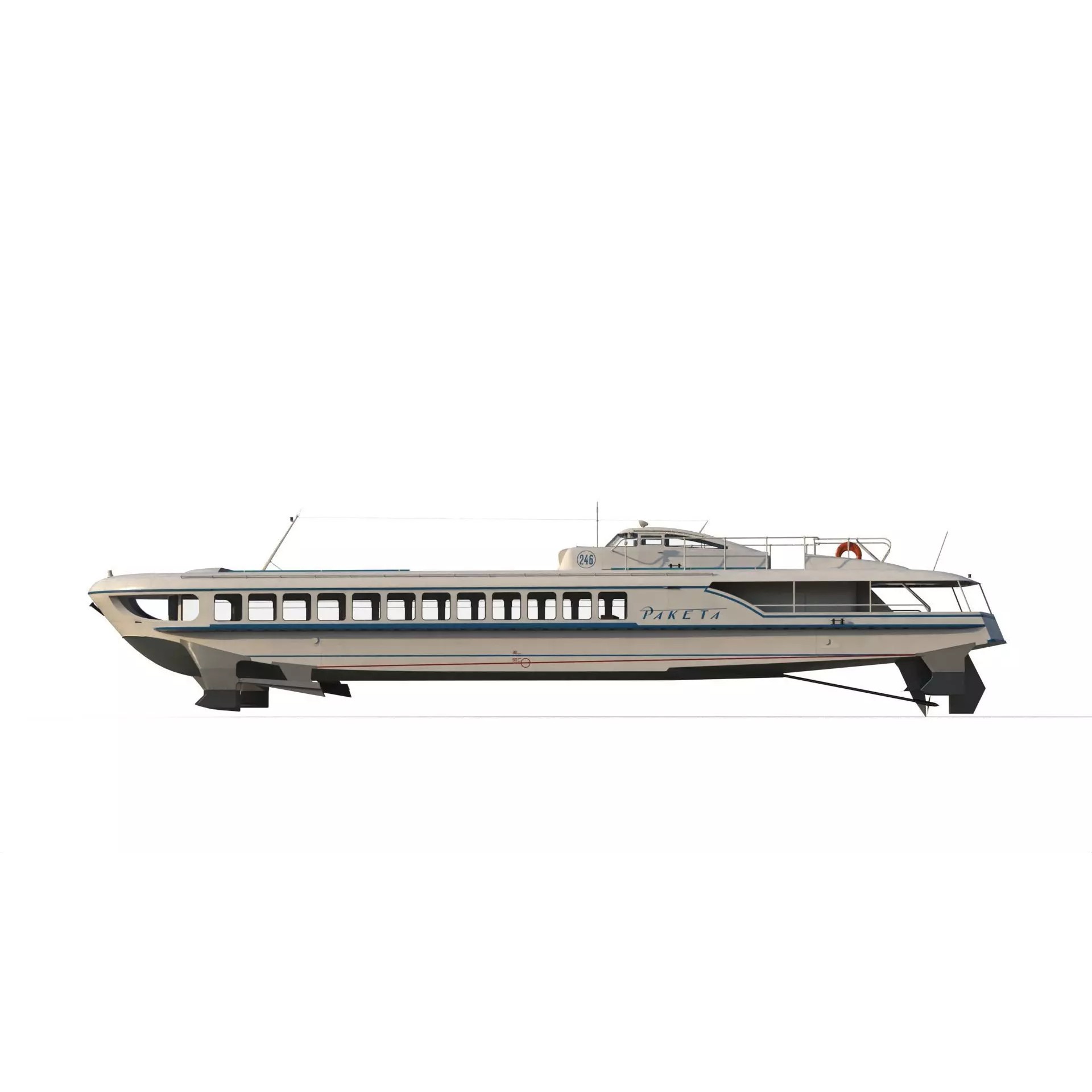 Raketa Hydrofoil Ship - Game-Ready 3D Model - View 16