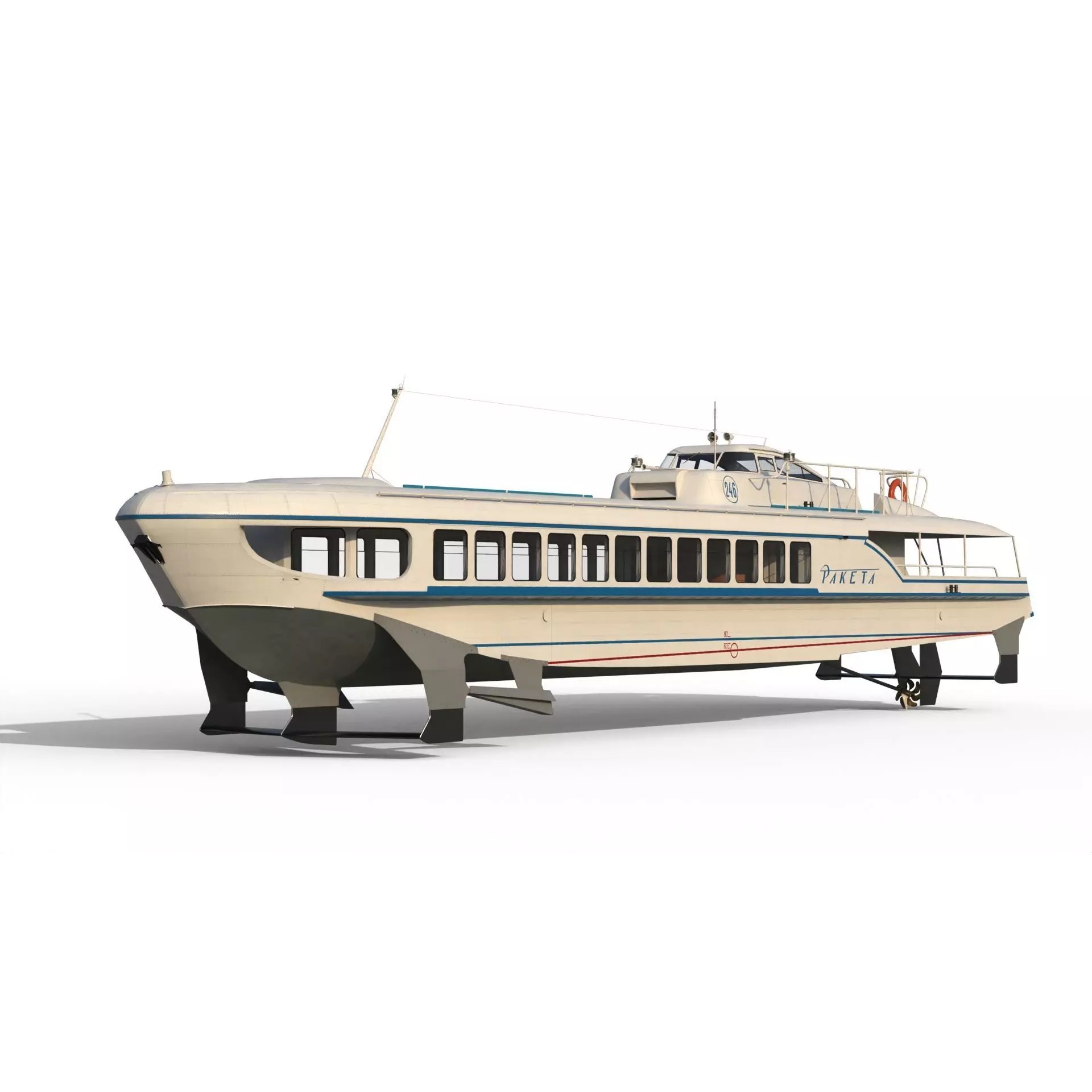 Raketa Hydrofoil Ship - Game-Ready 3D Model - View 17