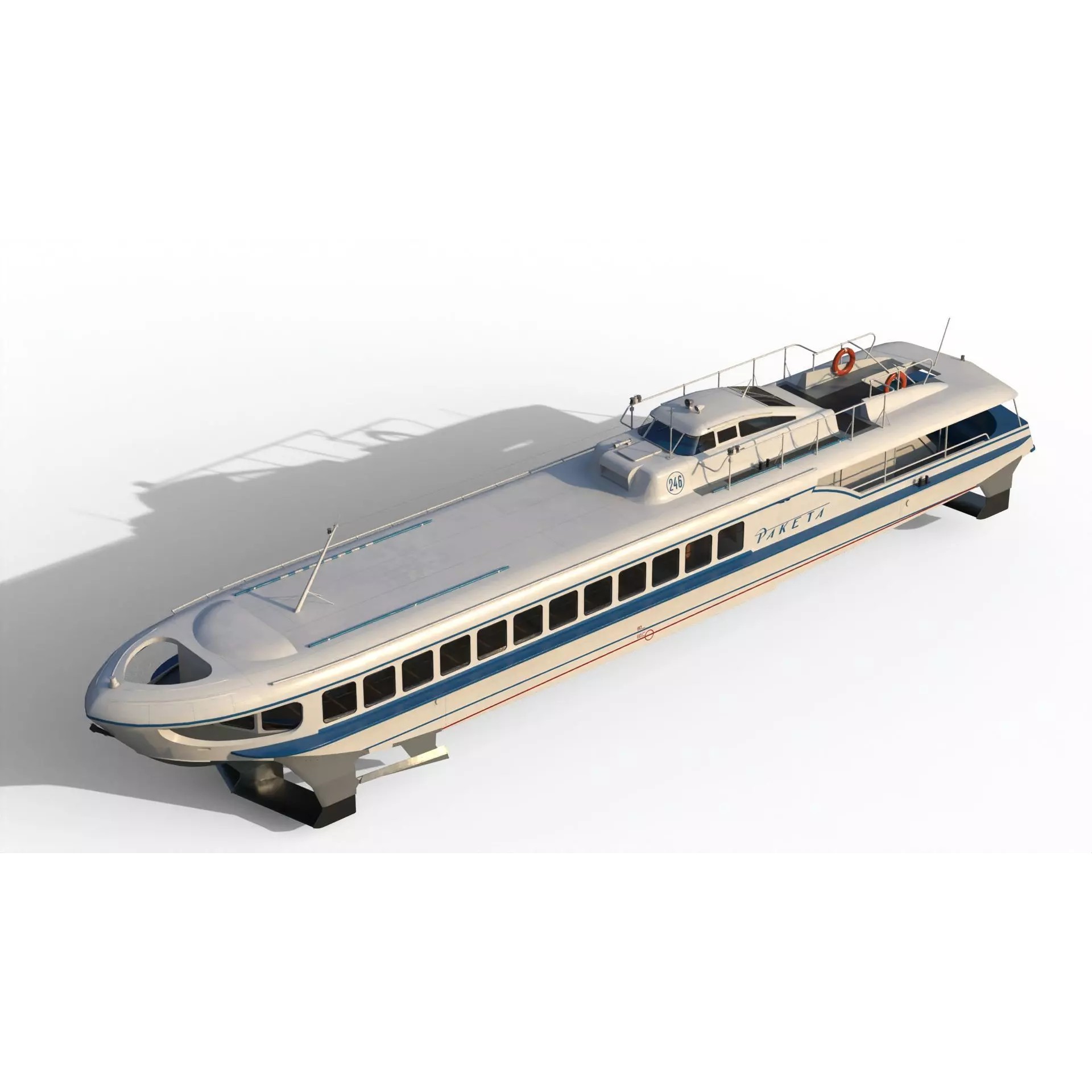 Raketa Hydrofoil Ship - Game-Ready 3D Model - View 19