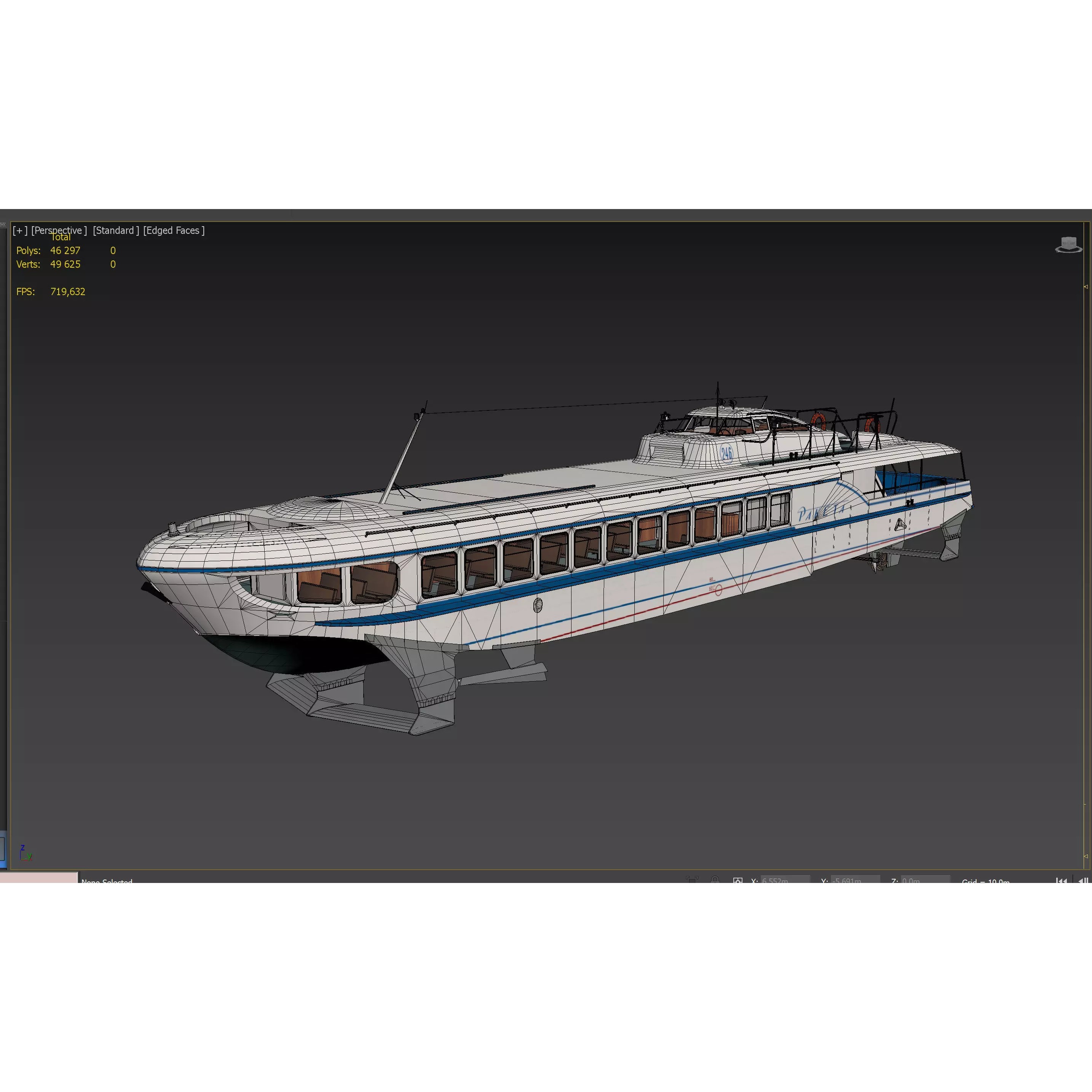 Raketa Hydrofoil Ship - Game-Ready 3D Model - View 21