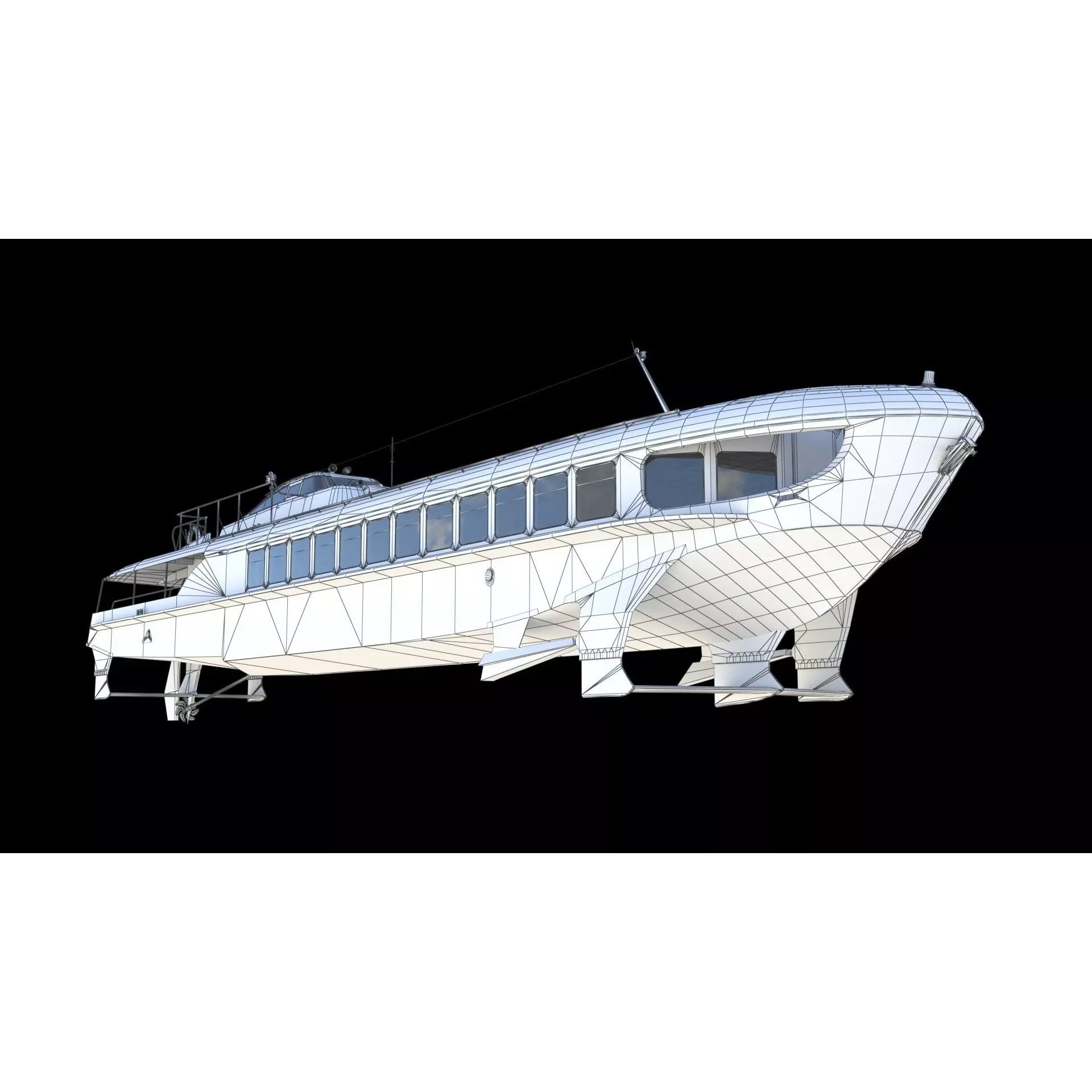 Raketa Hydrofoil Ship - Game-Ready 3D Model - View 24