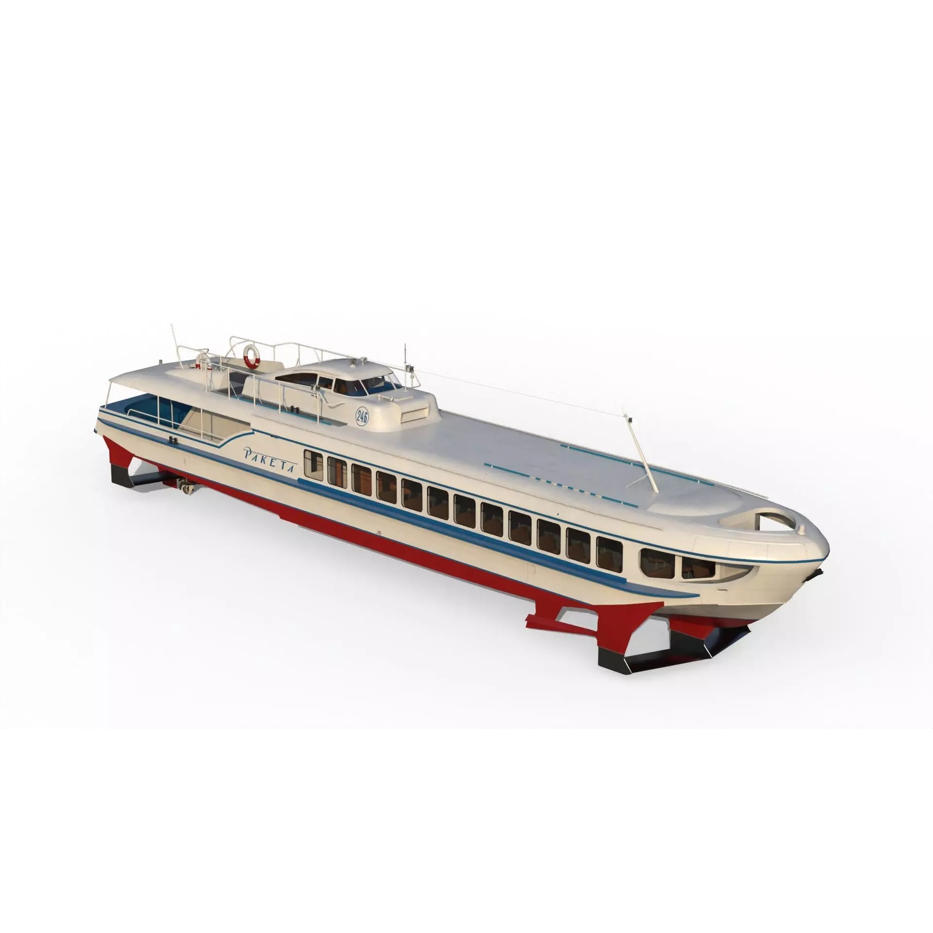 Raketa Hydrofoil Ship - Game-Ready 3D Model - View 3