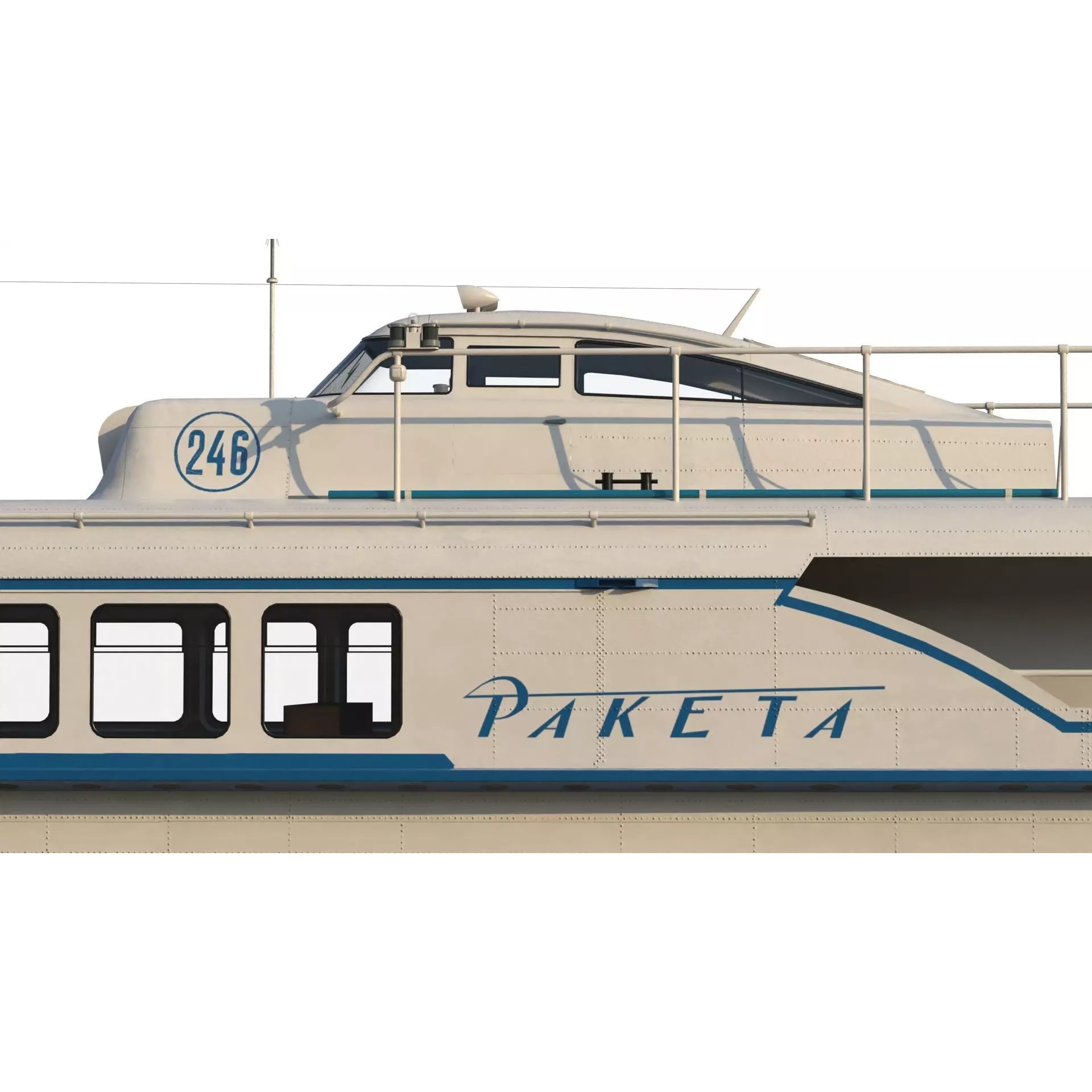 Raketa Hydrofoil Ship - Game-Ready 3D Model - View 6