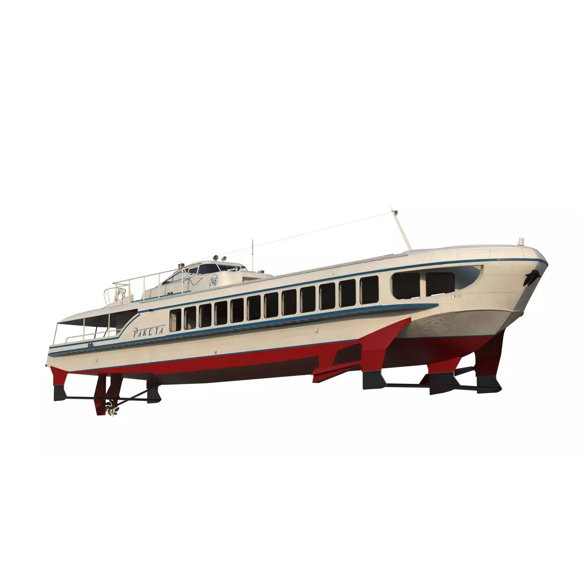 Raketa Hydrofoil Ship - Game-Ready 3D Model - View 8
