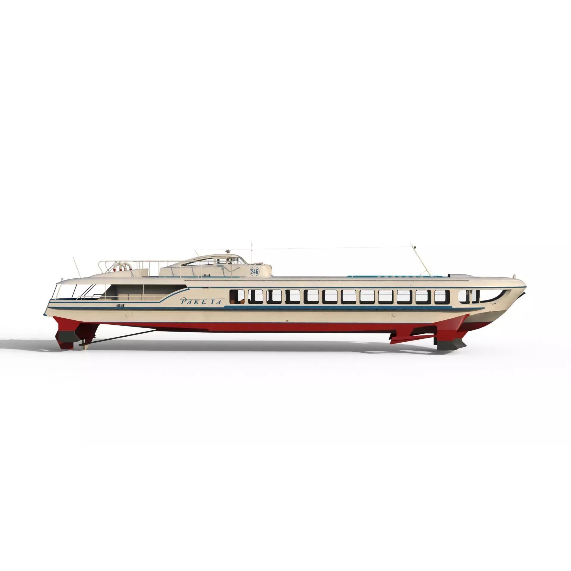 Raketa Hydrofoil Ship - Game-Ready 3D Model - View 9