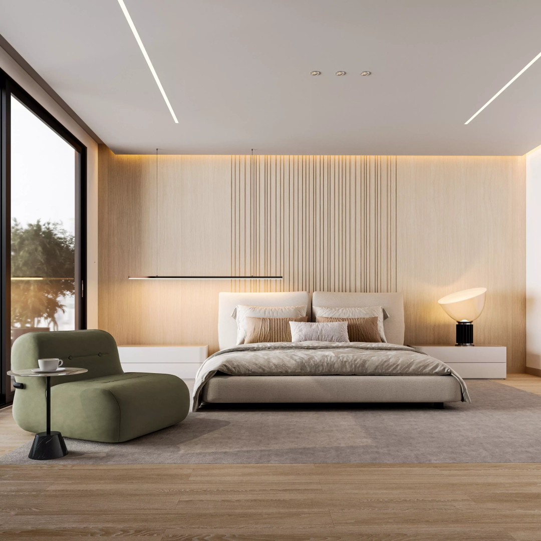 Modern Bedroom 3D Model – Elegant Design with High FF&E Brands - View 2