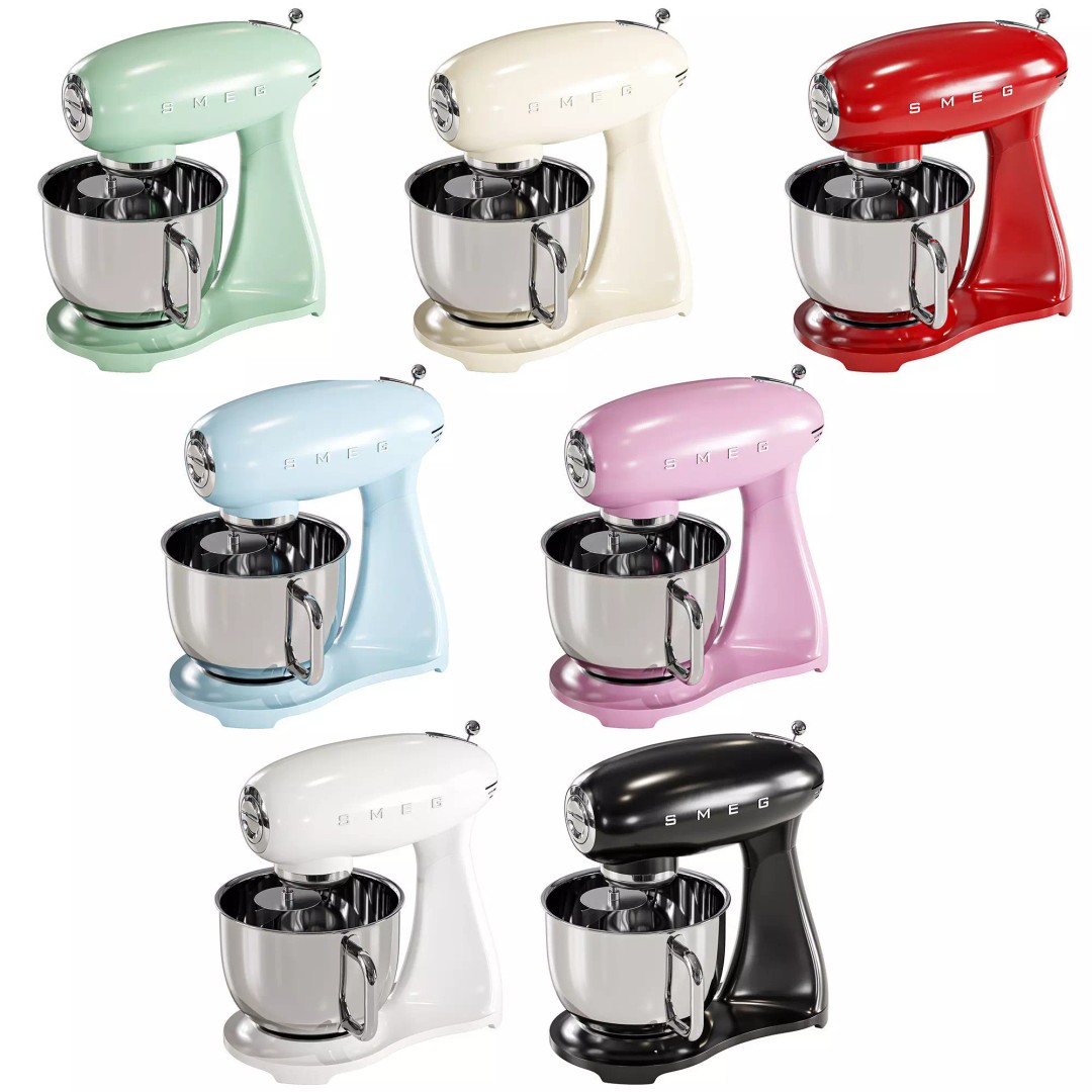 SMEG Stand Mixer 3D Model – High Poly Appliance, FBX & OBJ Formats