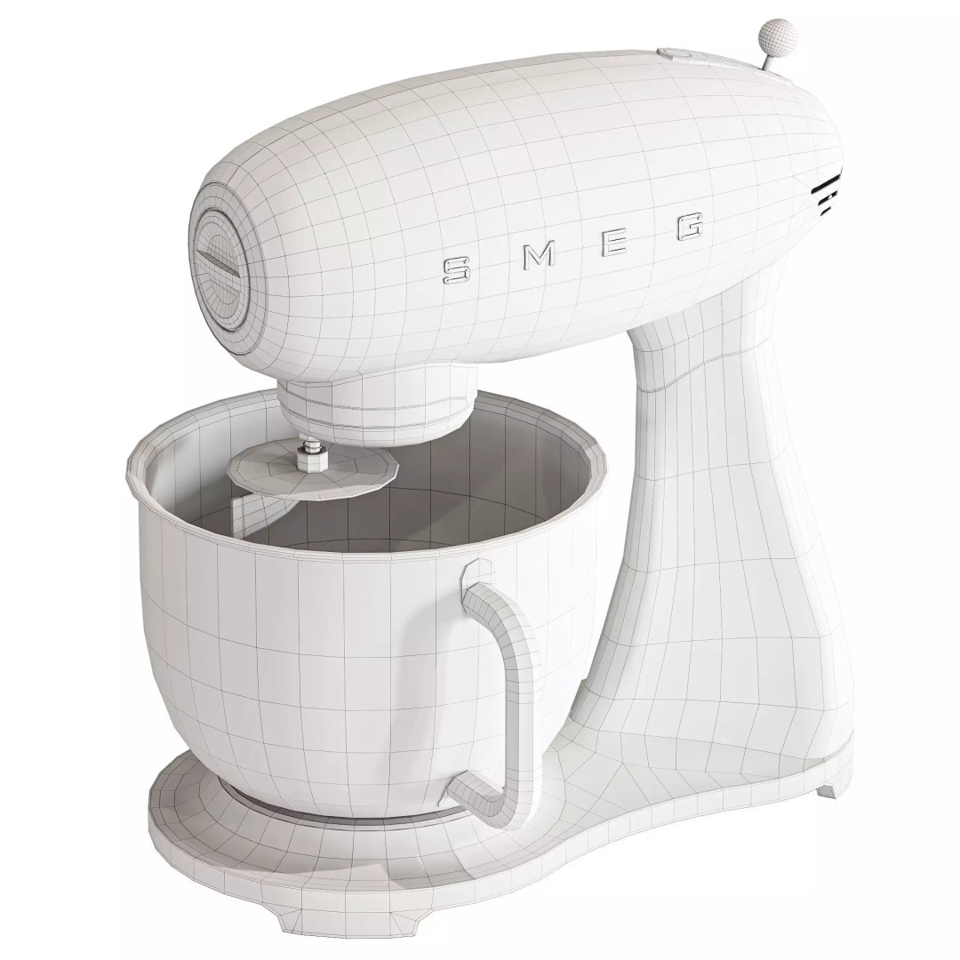 SMEG Stand Mixer 3D Model – High Poly Appliance, FBX & OBJ Formats - View 16