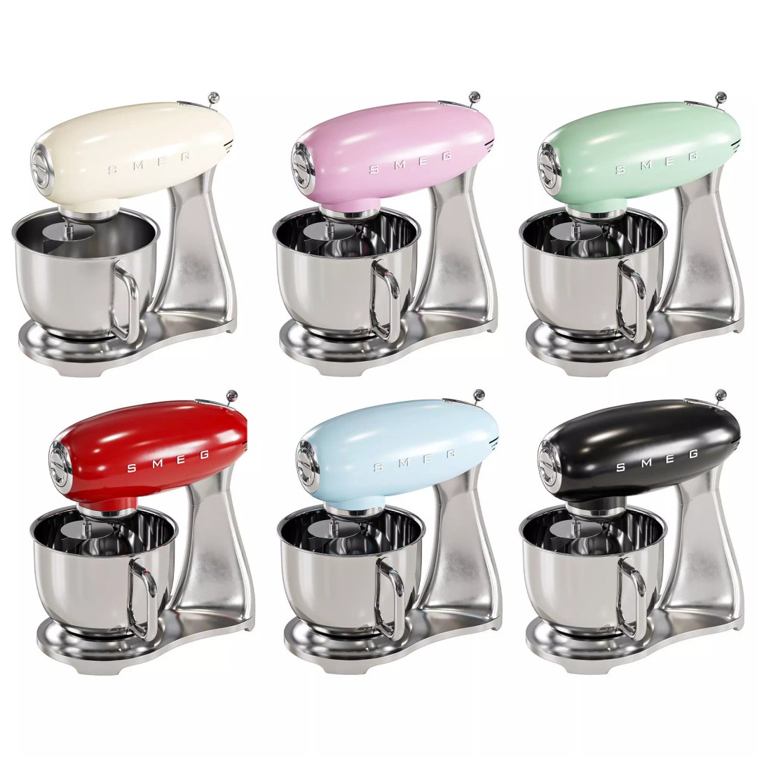 SMEG Stand Mixer 3D Model – High Poly Appliance, FBX & OBJ Formats - View 2