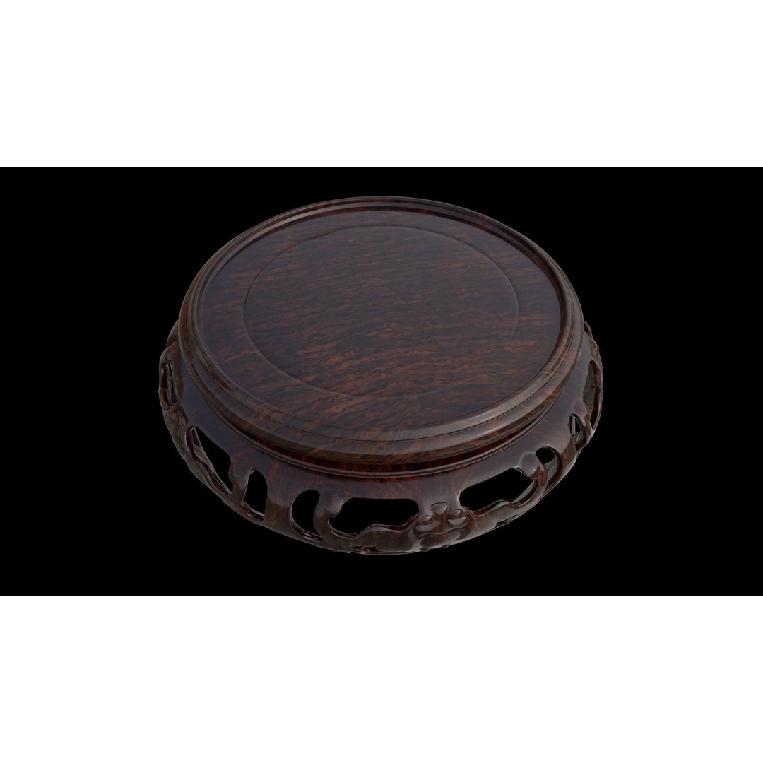 Traditional Chinese Wood Table 3D Model – Low Poly PBR Game Asset, FBX - View 3