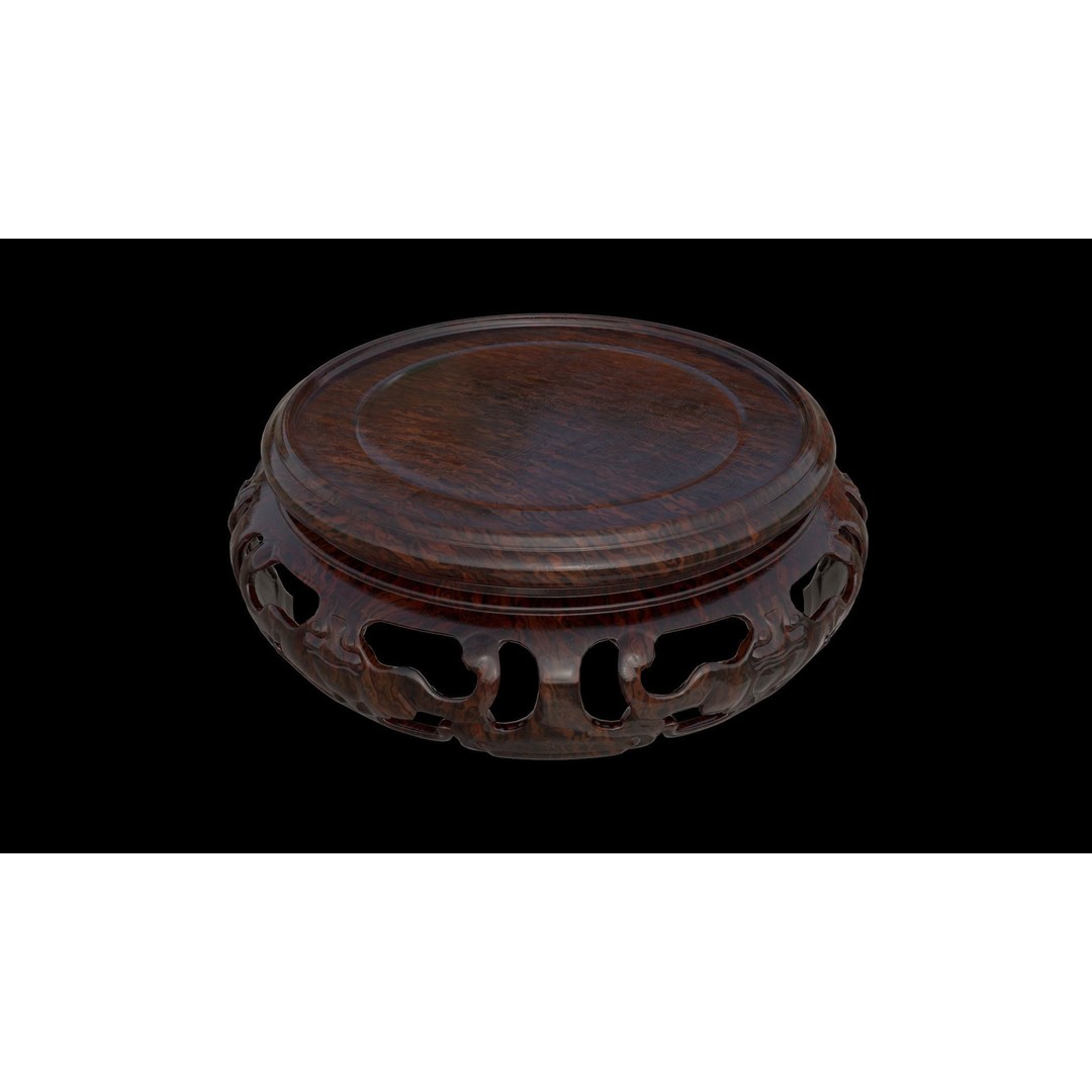 Traditional Chinese Wood Table 3D Model – Low Poly PBR Game Asset, FBX - View 5