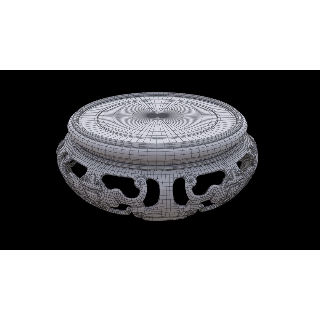 Traditional Chinese Wood Table 3D Model – Low Poly PBR Game Asset, FBX - View 9