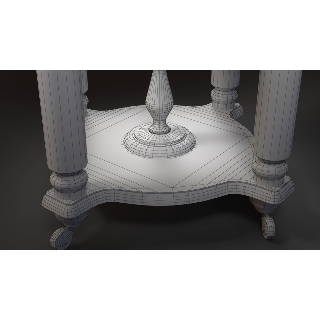 Victorian Globe Bar 3D Model – Low Poly PBR Asset, FBX, OBJ - View 10