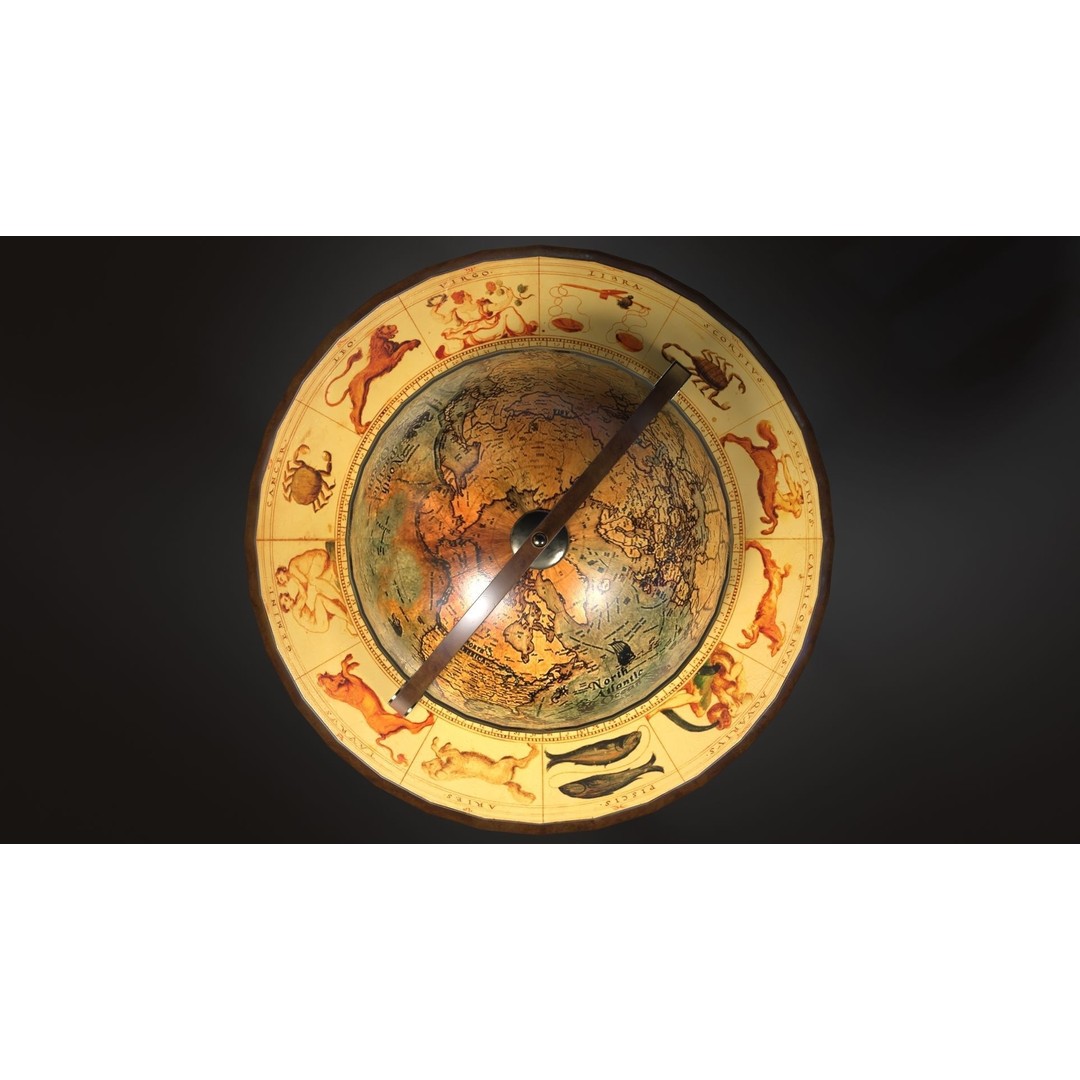 Victorian Globe Bar 3D Model – Low Poly PBR Asset, FBX, OBJ - View 5