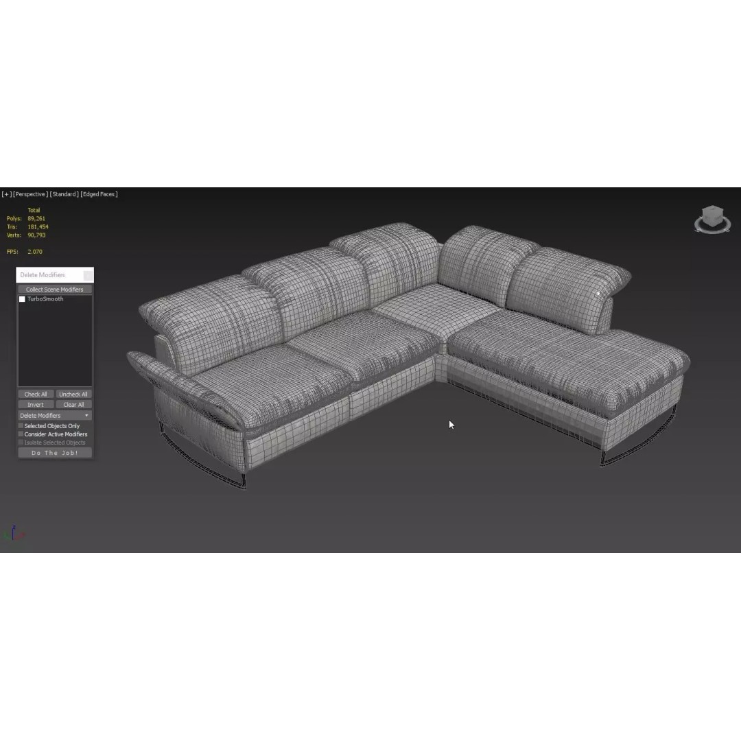 Viviana Sofa 3D Model – High-Quality Modern Furniture, FBX - View 12