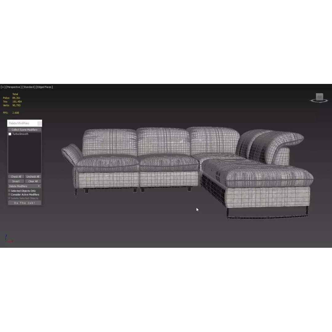 Viviana Sofa 3D Model – High-Quality Modern Furniture, FBX - View 7