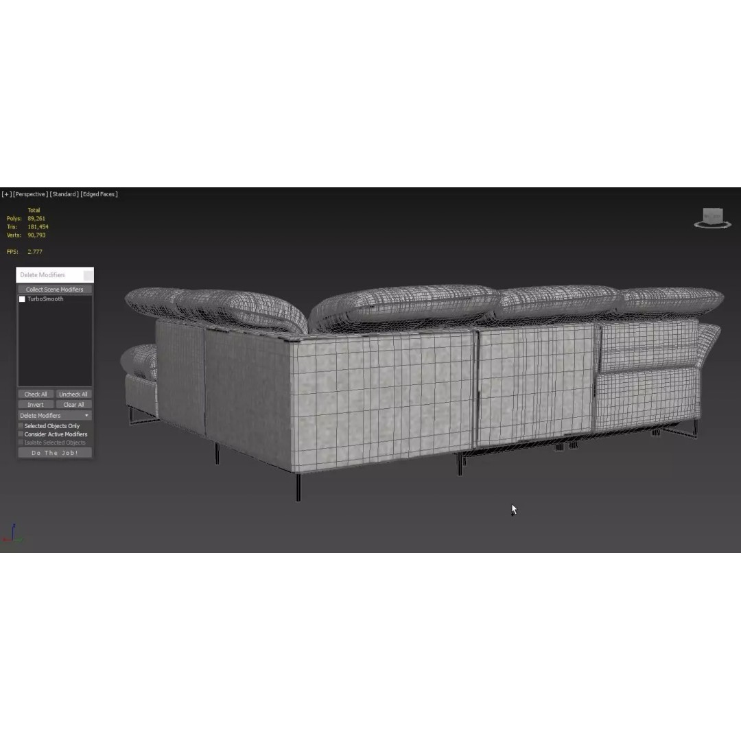 Viviana Sofa 3D Model – High-Quality Modern Furniture, FBX - View 9