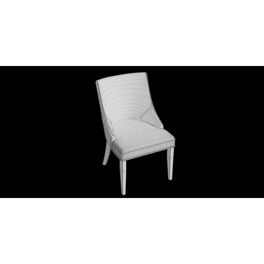 Desa Espresso Side Chair 3D Model – Modern Low Poly Furniture, FBX - View 4