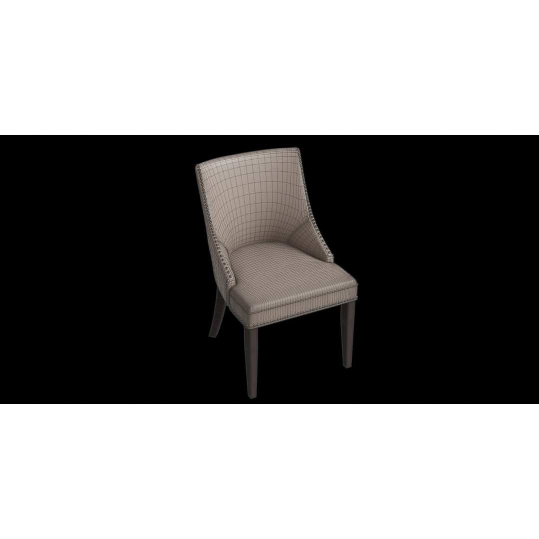 Desa Espresso Side Chair 3D Model – Modern Low Poly Furniture, FBX - View 5
