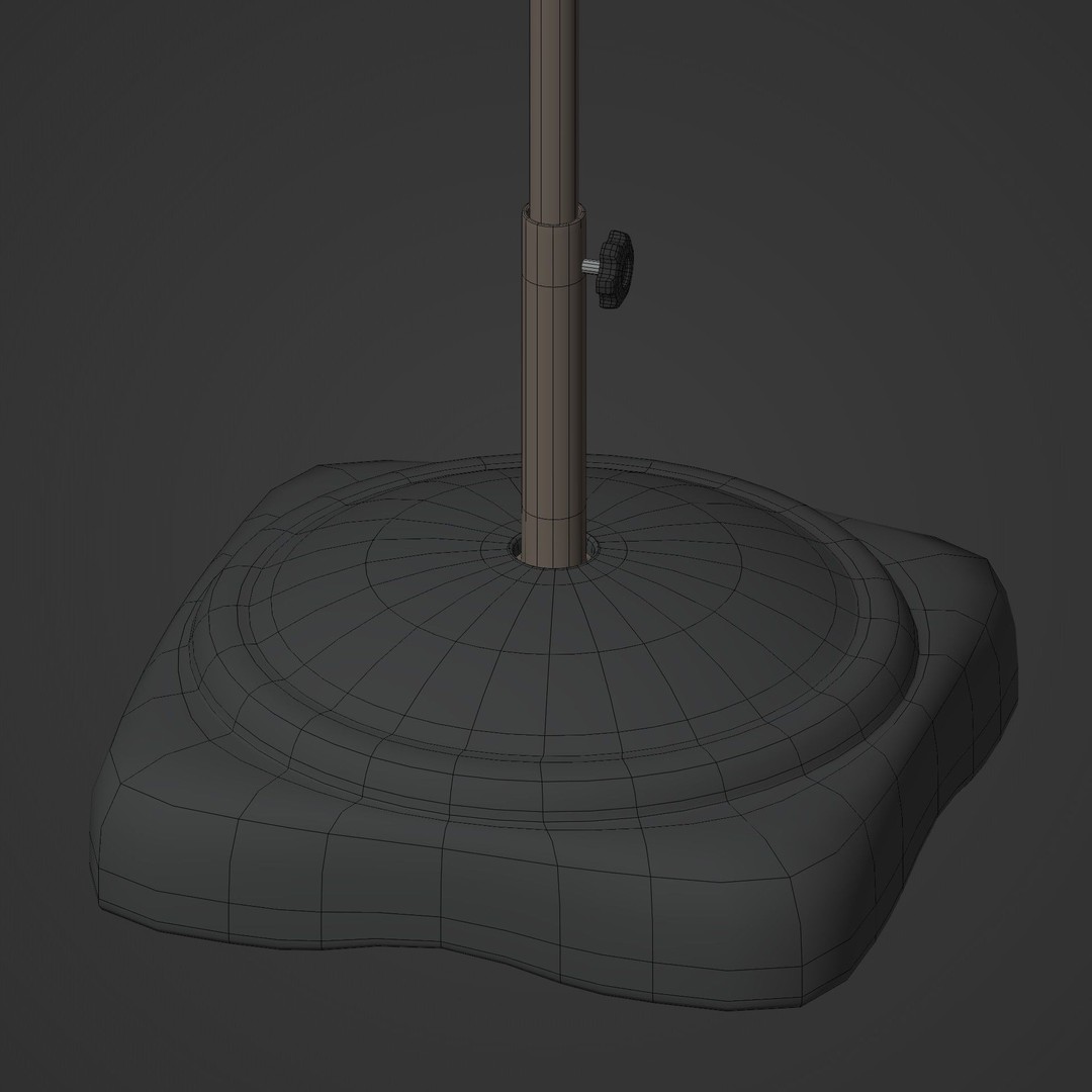 Patio Umbrella 3D Model – Low Poly Outdoor Furniture, FBX