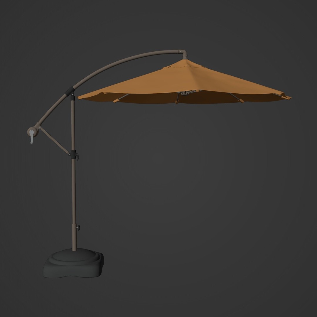 Patio Umbrella 3D Model – Low Poly Outdoor Furniture, FBX - View 3