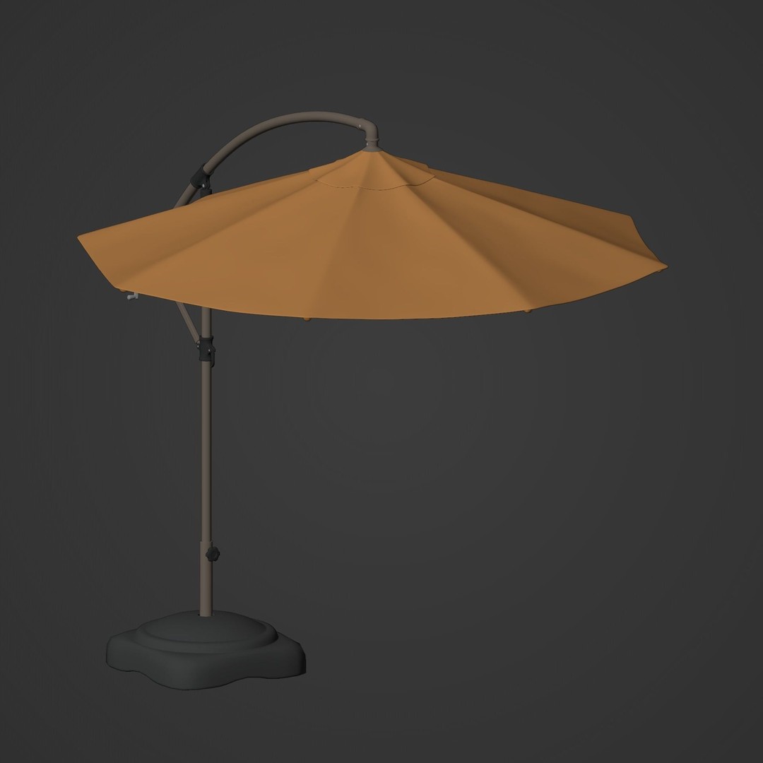 Patio Umbrella 3D Model – Low Poly Outdoor Furniture, FBX - View 5