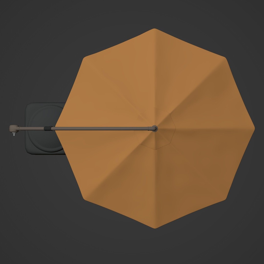 Patio Umbrella 3D Model – Low Poly Outdoor Furniture, FBX - View 7