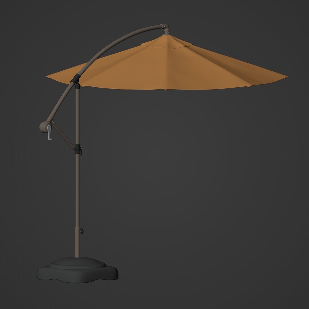 Patio Umbrella 3D Model – Low Poly Outdoor Furniture, FBX - View 8