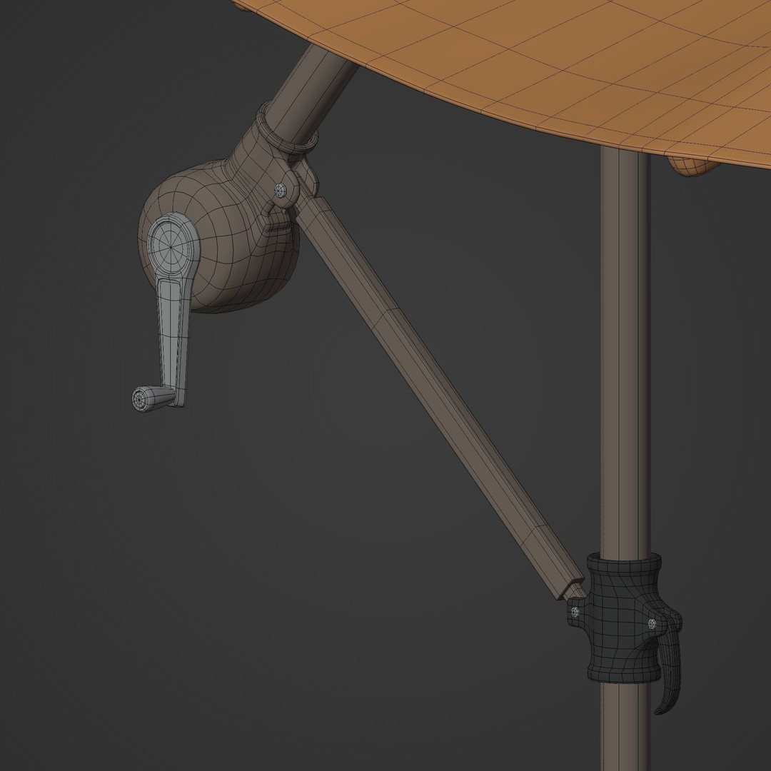 Patio Umbrella 3D Model – Low Poly Outdoor Furniture, FBX - View 9
