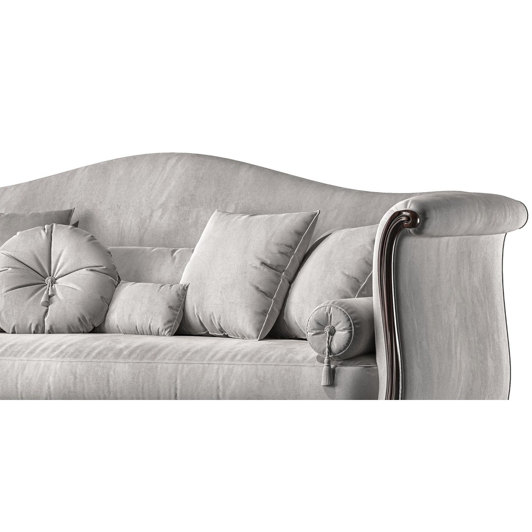 Serpentine Sofa 3D Model – Classical Art Style, High Poly, PBR - View 7