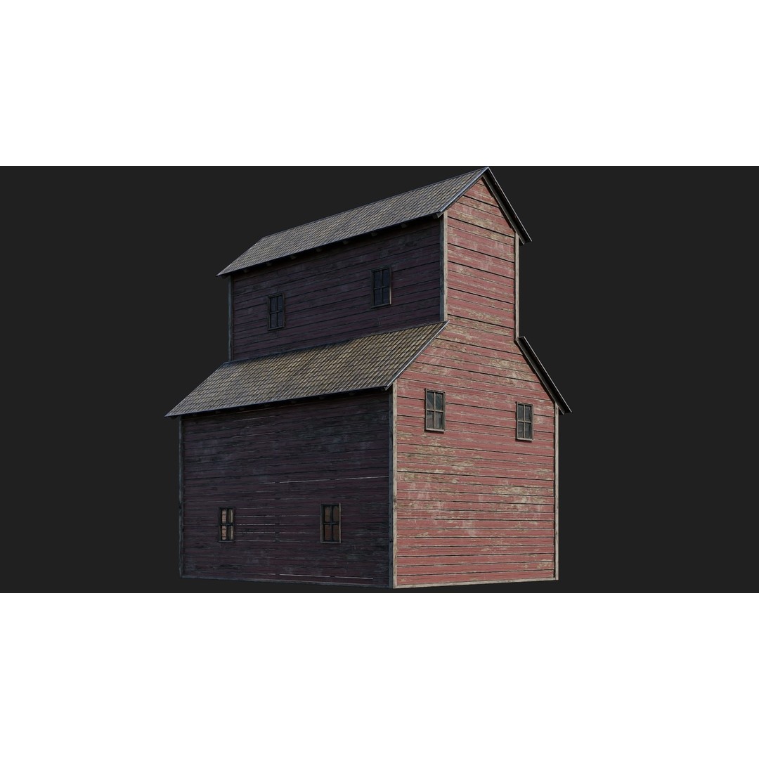 Farm Buildings 3D Model – Low Poly Game Ready PBR Asset, FBX, OBJ - View 20