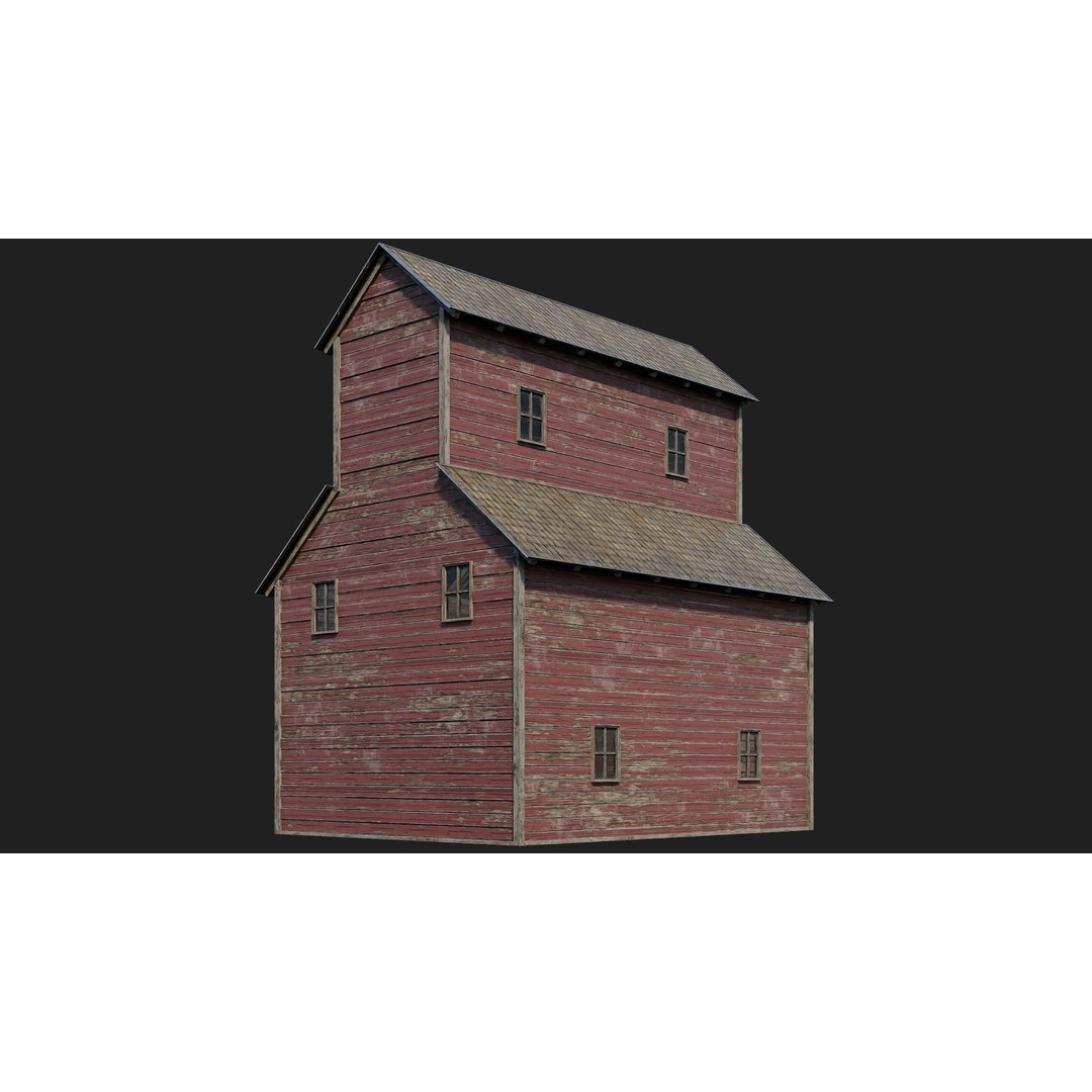 Farm Buildings 3D Model – Low Poly Game Ready PBR Asset, FBX, OBJ - View 21