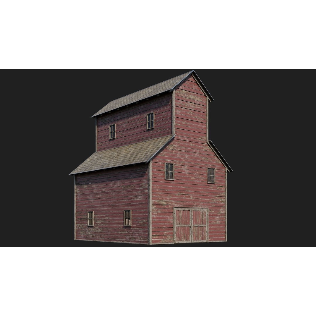 Farm Buildings 3D Model – Low Poly Game Ready PBR Asset, FBX, OBJ - View 22