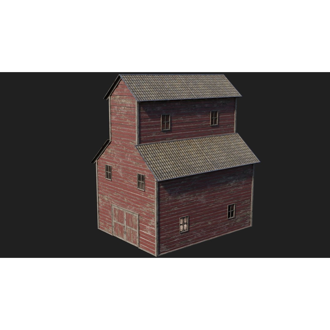 Farm Buildings 3D Model – Low Poly Game Ready PBR Asset, FBX, OBJ - View 24