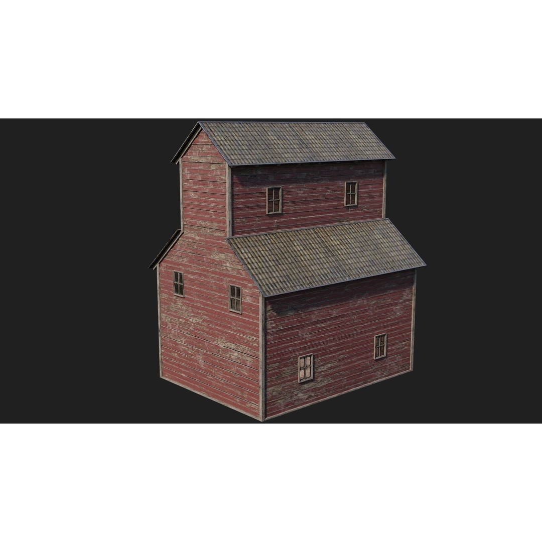 Farm Buildings 3D Model – Low Poly Game Ready PBR Asset, FBX, OBJ - View 26