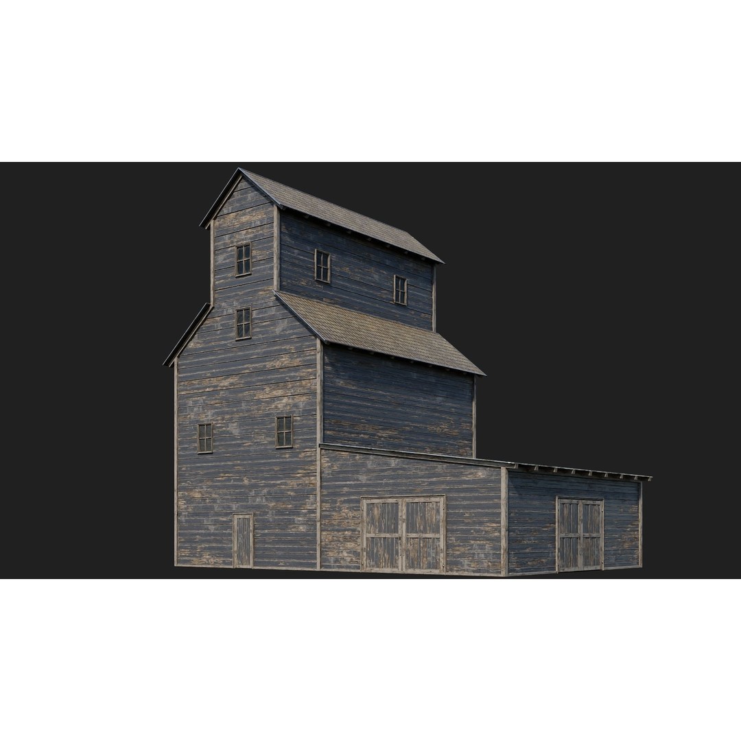 Farm Buildings 3D Model – Low Poly Game Ready PBR Asset, FBX, OBJ - View 28
