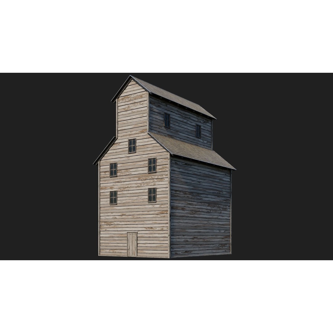 Farm Buildings 3D Model – Low Poly Game Ready PBR Asset, FBX, OBJ - View 3