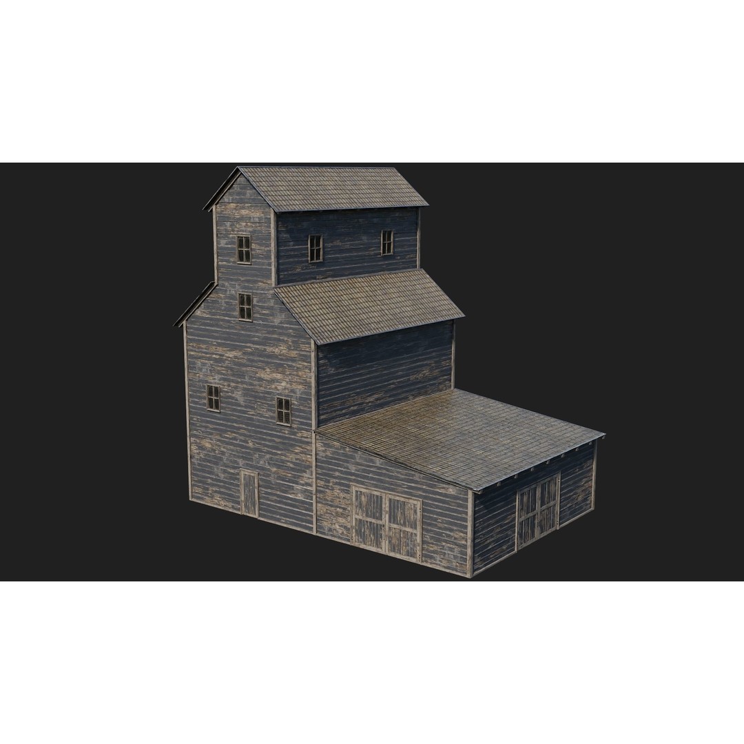 Farm Buildings 3D Model – Low Poly Game Ready PBR Asset, FBX, OBJ - View 32