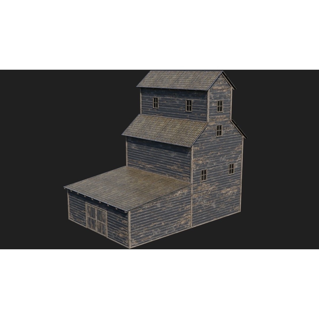 Farm Buildings 3D Model – Low Poly Game Ready PBR Asset, FBX, OBJ - View 33