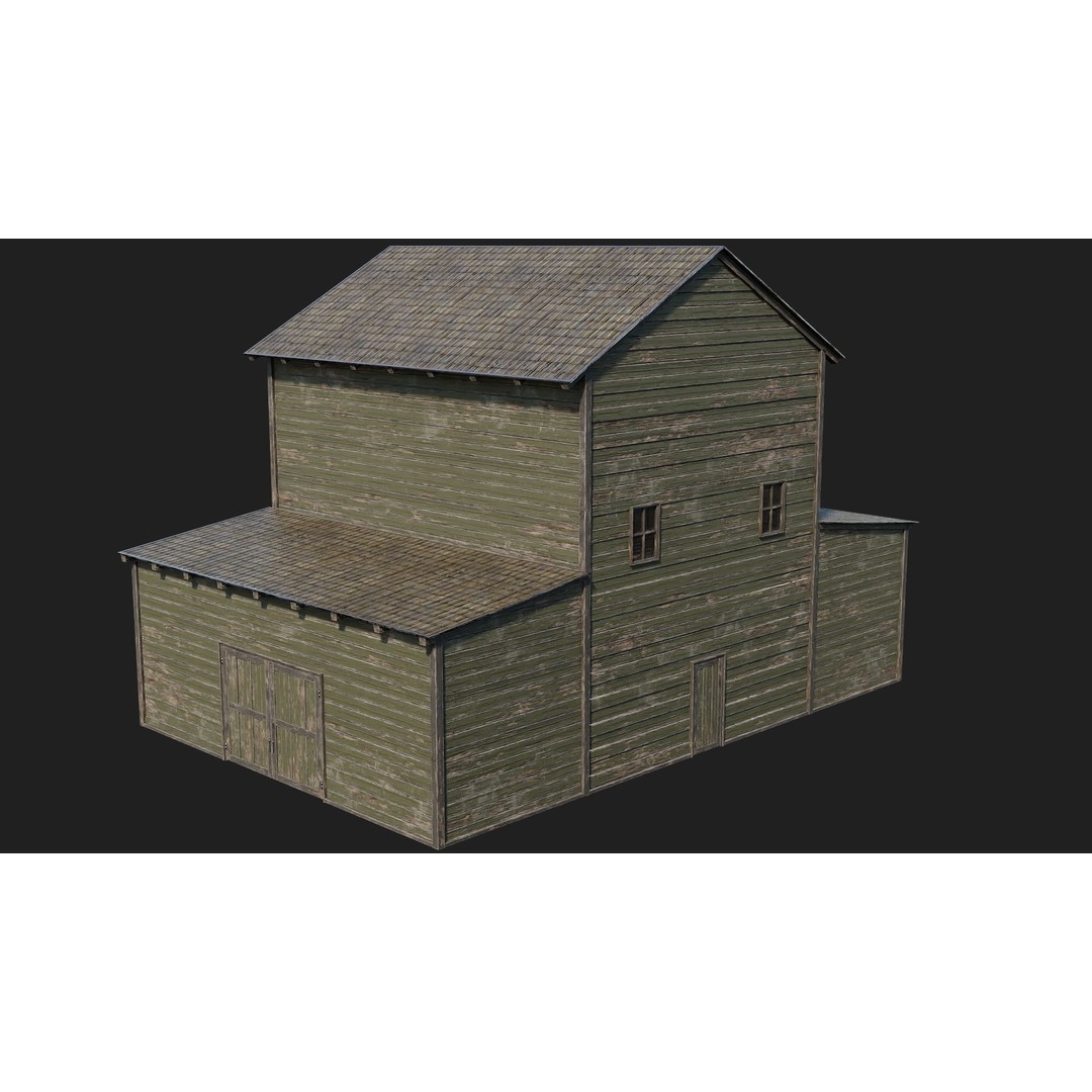 Farm Buildings 3D Model – Low Poly Game Ready PBR Asset, FBX, OBJ - View 35