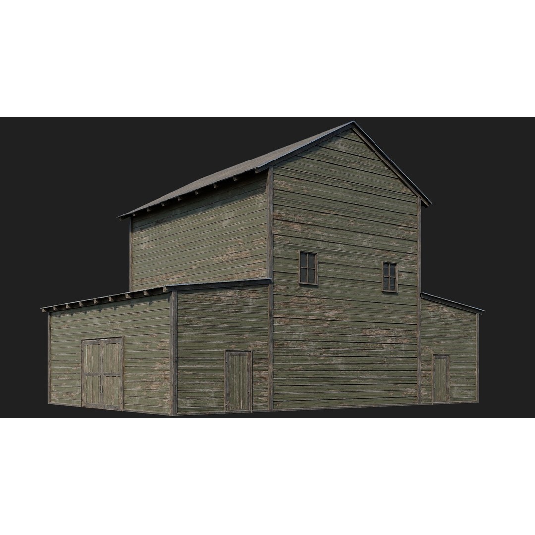 Farm Buildings 3D Model – Low Poly Game Ready PBR Asset, FBX, OBJ - View 36