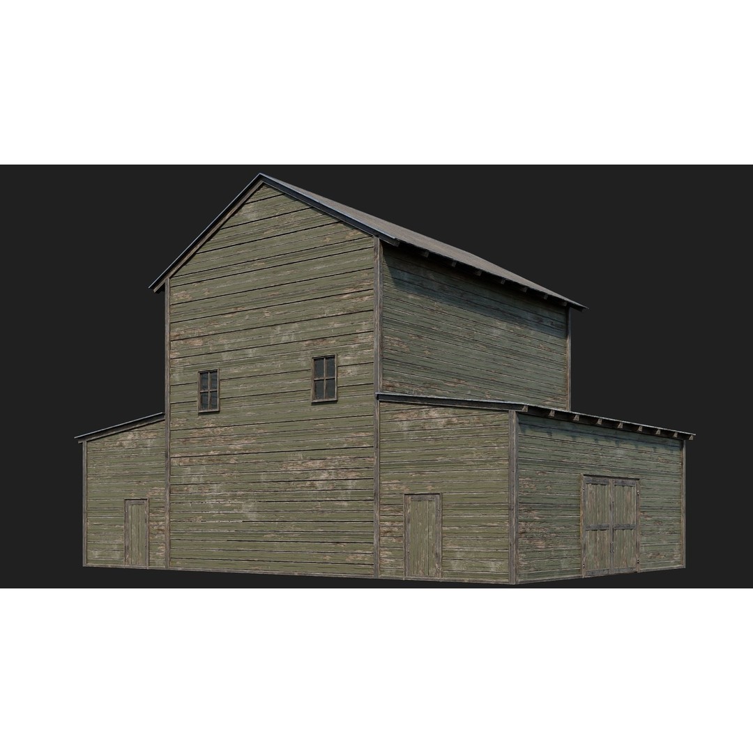 Farm Buildings 3D Model – Low Poly Game Ready PBR Asset, FBX, OBJ - View 37