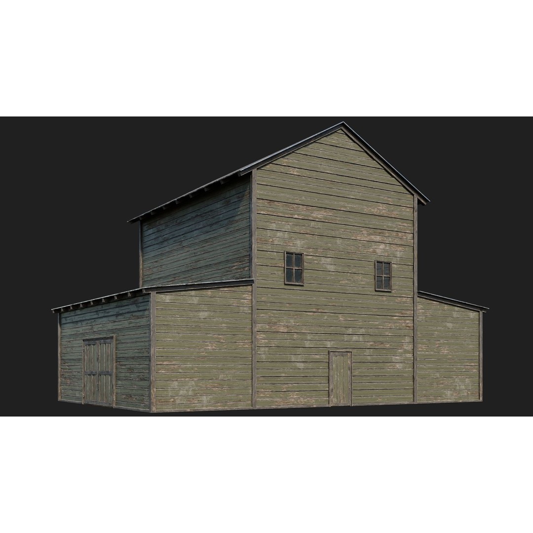 Farm Buildings 3D Model – Low Poly Game Ready PBR Asset, FBX, OBJ - View 38