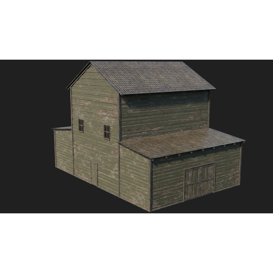 Farm Buildings 3D Model – Low Poly Game Ready PBR Asset, FBX, OBJ - View 40