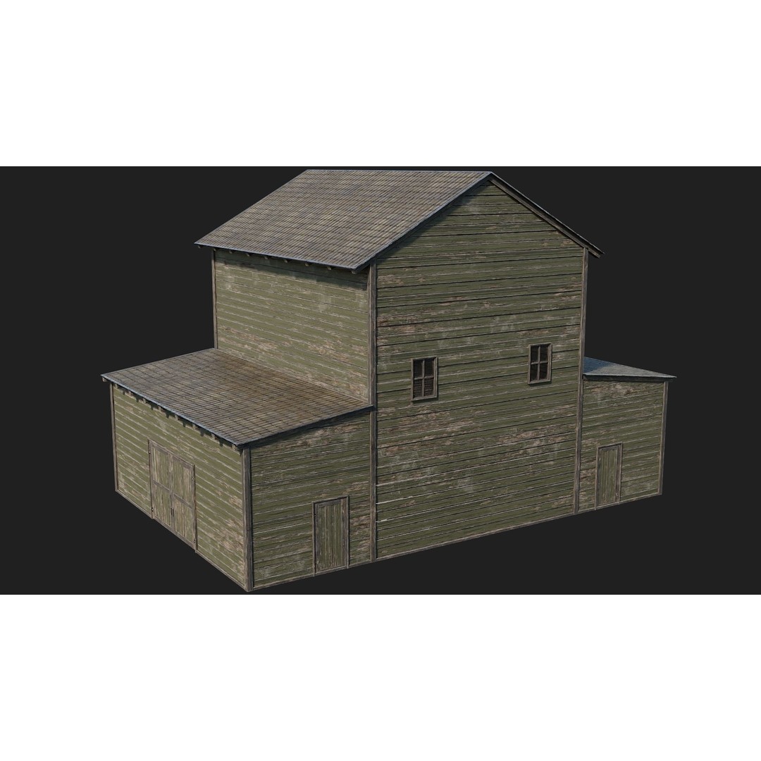 Farm Buildings 3D Model – Low Poly Game Ready PBR Asset, FBX, OBJ - View 41