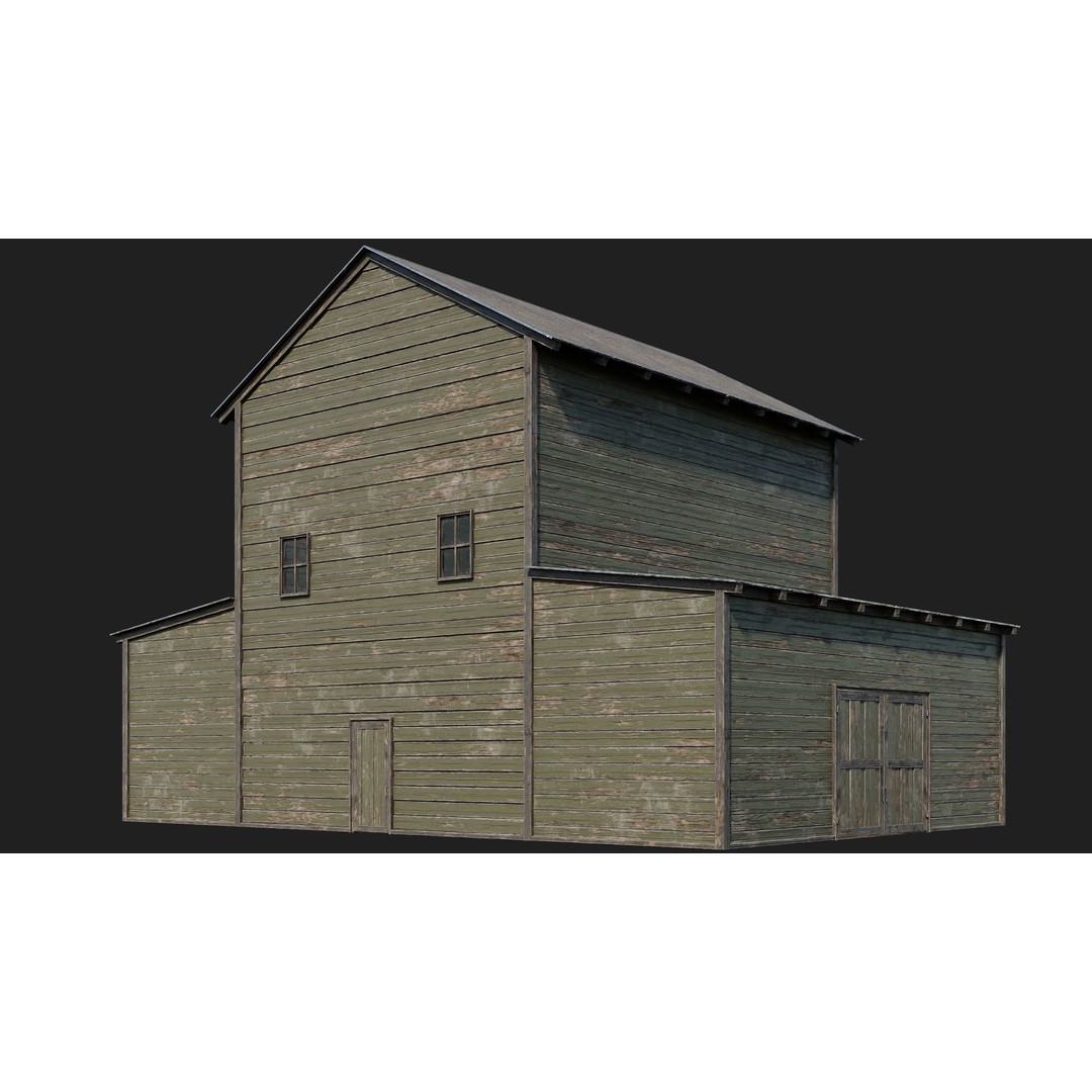 Farm Buildings 3D Model – Low Poly Game Ready PBR Asset, FBX, OBJ - View 6