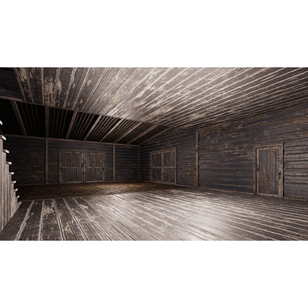 Farm Buildings 3D Model – Low Poly Game Ready PBR Asset, FBX, OBJ - View 9