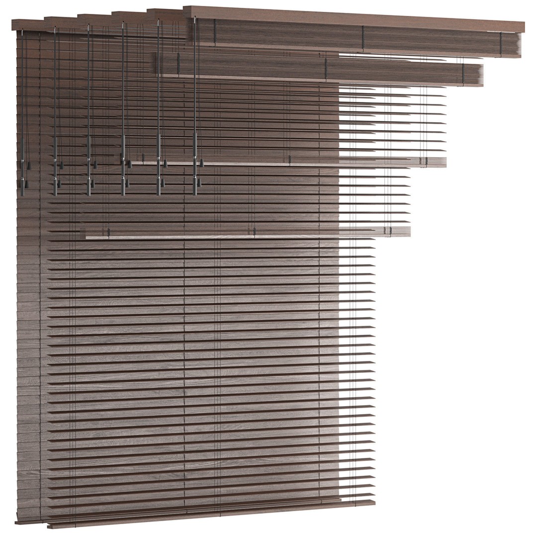 Wooden Venetian Blinds 3D Model – Bandalux Design, PBR Textures, FBX - View 12