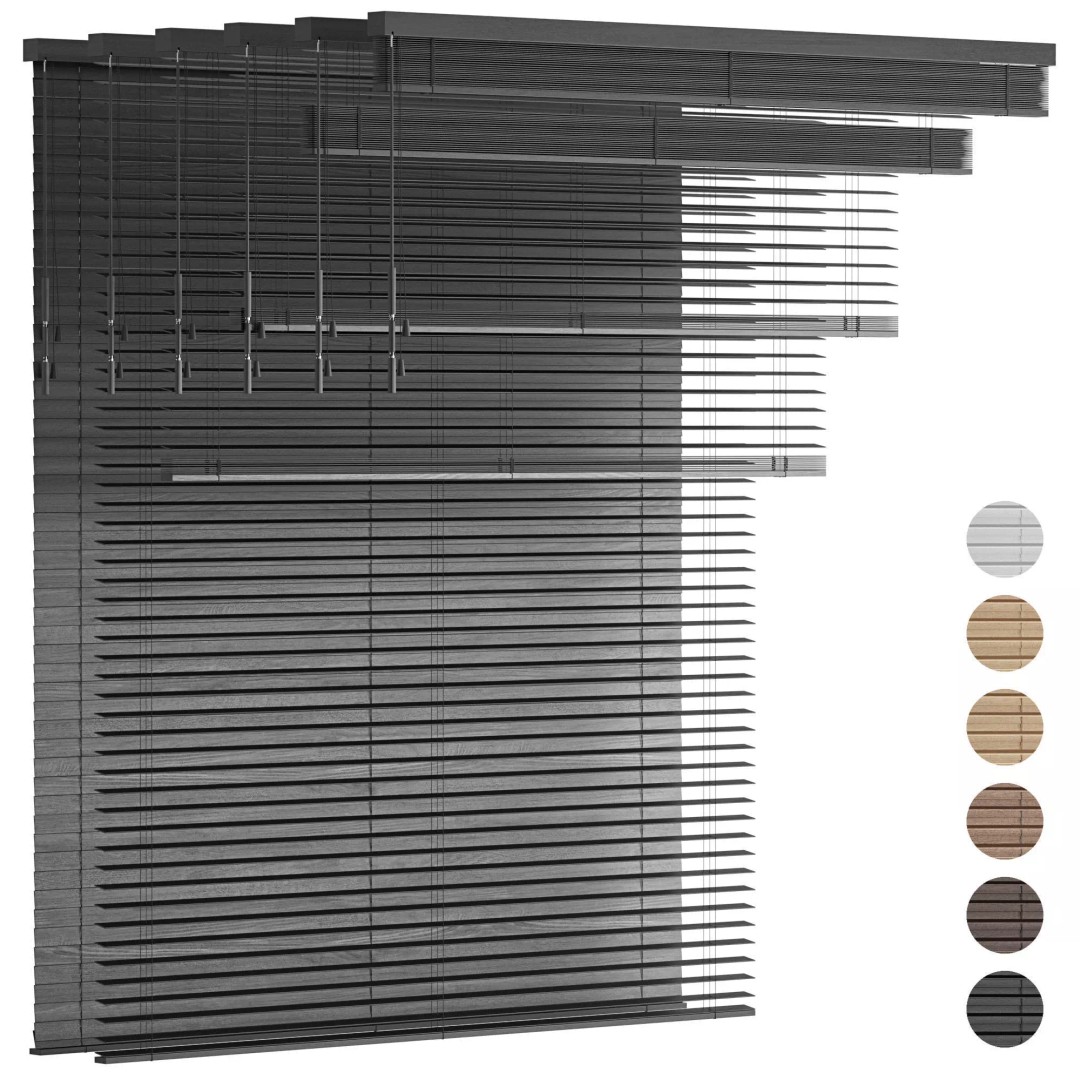 Wooden Venetian Blinds 3D Model – Bandalux Design, PBR Textures, FBX - View 2